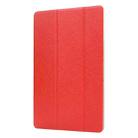 For Samsung Galaxy Tab A7 10.4 T500 TPU Silk Texture Three-fold Horizontal Flip Leather Case with Holder(Red) - 2