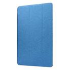 For Samsung Galaxy Tab A7 10.4 T500 TPU Silk Texture Three-fold Horizontal Flip Leather Case with Holder(Blue) - 2