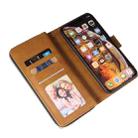 For iPhone XR Zipper Wallet Bag Horizontal Flip PU Leather Case with Holder & 9 Card Slots & Wallet & Lanyard & Photo Frame(Brown) - 4