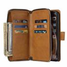 For iPhone XR Zipper Wallet Bag Horizontal Flip PU Leather Case with Holder & 9 Card Slots & Wallet & Lanyard & Photo Frame(Brown) - 5