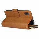 For iPhone XR Zipper Wallet Bag Horizontal Flip PU Leather Case with Holder & 9 Card Slots & Wallet & Lanyard & Photo Frame(Brown) - 7