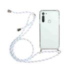 For Motorola Moto G8 Four-Corner Anti-Fall Transparent TPU Protective Case with Lanyard(White) - 1