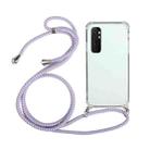 For Xiaomi Mi Note 10 Lite Four-Corner Shockproof Transparent TPU Protective Case with Lanyard(Purple) - 1