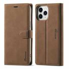 For iPhone 12 Pro Forwenw F1 Series Matte Strong Magnetism Horizontal Flip Leather Case with Holder & Card Slots & Wallet & Photo Frame(Brown) - 1