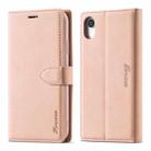 For iPhone XR Forwenw F1 Series Matte Strong Magnetism Horizontal Flip Leather Case with Holder & Card Slots & Wallet & Photo Frame(Rose Gold) - 1