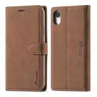 For iPhone XR Forwenw F1 Series Matte Strong Magnetism Horizontal Flip Leather Case with Holder & Card Slots & Wallet & Photo Frame(Brown) - 1