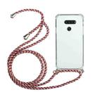 For LG K50S Four-Corner Shockproof Transparent TPU Protective Case with Lanyard(Red Grey) - 1