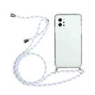 For LG Q92 5G Four-Corner Shockproof Transparent TPU Protective Case with Lanyard(White) - 1