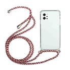 For LG Q92 5G Four-Corner Shockproof Transparent TPU Protective Case with Lanyard(Red Grey) - 1