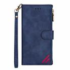 For iPhone 11 Pro Max Zipper Multi-card Slots Horizontal Flip PU Leather Case with Holder & Card Slots & Wallet & Lanyard & Photo Frame (Blue) - 1