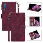 For Samsung Galaxy A7 2018 Zipper Multi-card Slots Horizontal Flip PU Leather Case with Holder & Card Slots & Wallet & Lanyard & Photo Frame(Wine Red) - 1