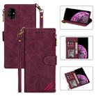 For Samsung Galaxy A31 Zipper Multi-card Slots Horizontal Flip PU Leather Case with Holder & Card Slots & Wallet & Lanyard & Photo Frame(Wine Red) - 1