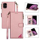 For Samsung Galaxy A51 5G Zipper Multi-card Slots Horizontal Flip PU Leather Case with Holder & Card Slots & Wallet & Lanyard & Photo Frame(Rose Gold) - 1