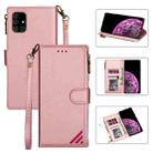 For Samsung Galaxy A71 Zipper Multi-card Slots Horizontal Flip PU Leather Case with Holder & Card Slots & Wallet & Lanyard & Photo Frame(Rose Gold) - 1