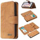 For iPhone XR Detachable Frosted Magnetic Horizontal Flip Leather Case with Card Slots & Holder & Zipper Wallet & Photo Frame(Brown) - 1