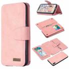 For iPhone XS Max Detachable Frosted Magnetic Horizontal Flip Leather Case with Card Slots & Holder & Zipper Wallet & Photo Frame(Pink) - 1
