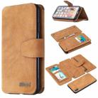 For iPhone XS Max Detachable Frosted Magnetic Horizontal Flip Leather Case with Card Slots & Holder & Zipper Wallet & Photo Frame(Brown) - 1