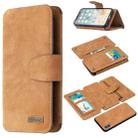 For iPhone X / XS Detachable Frosted Magnetic Horizontal Flip Leather Case with Card Slots & Holder & Zipper Wallet & Photo Frame(Brown) - 1