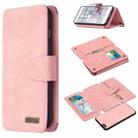 Detachable Frosted Magnetic Horizontal Flip Leather Case with Card Slots & Holder & Zipper Wallet & Photo Frame For iPhone 6 Plus(Pink) - 1