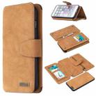 Detachable Frosted Magnetic Horizontal Flip Leather Case with Card Slots & Holder & Zipper Wallet & Photo Frame For iPhone 6 Plus(Brown) - 1
