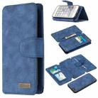 Detachable Frosted Magnetic Horizontal Flip Leather Case with Card Slots & Holder & Zipper Wallet & Photo Frame For iPhone 6(Blue) - 1