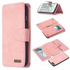 Detachable Frosted Magnetic Horizontal Flip Leather Case with Card Slots & Holder & Zipper Wallet & Photo Frame For iPhone 8 Plus / 7 Plus(Pink) - 1