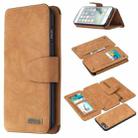 Detachable Frosted Magnetic Horizontal Flip Leather Case with Card Slots & Holder & Zipper Wallet & Photo Frame For iPhone 8 Plus / 7 Plus(Brown) - 1