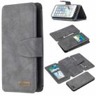 For iPhone SE 2022 / SE 2020 / 8 / 7 Detachable Frosted Magnetic Horizontal Flip Leather Case with Card Slots & Holder & Zipper Wallet & Photo Frame(Grey) - 1