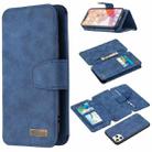 For iPhone 11 Pro Detachable Frosted Magnetic Horizontal Flip Leather Case with Card Slots & Holder & Zipper Wallet & Photo Frame (Blue) - 1