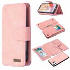 For iPhone 11 Pro Detachable Frosted Magnetic Horizontal Flip Leather Case with Card Slots & Holder & Zipper Wallet & Photo Frame (Pink) - 1