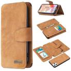 For iPhone 11 Pro Detachable Frosted Magnetic Horizontal Flip Leather Case with Card Slots & Holder & Zipper Wallet & Photo Frame (Brown) - 1