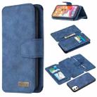 For iPhone 11 Detachable Frosted Magnetic Horizontal Flip Leather Case with Card Slots & Holder & Zipper Wallet & Photo Frame (Blue) - 1