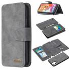 For iPhone 11 Detachable Frosted Magnetic Horizontal Flip Leather Case with Card Slots & Holder & Zipper Wallet & Photo Frame (Grey) - 1