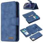 For iPhone 12 mini Detachable Frosted Magnetic Horizontal Flip Leather Case with Card Slots & Holder & Zipper Wallet & Photo Frame (Blue) - 1