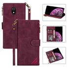 For Xiaomi Redmi 8A Zipper Multi-card Slots Horizontal Flip PU Leather Case with Holder & Card Slots & Wallet & Lanyard & Photo Frame(Wine Red) - 1
