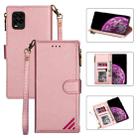 For Xiaomi Mi 10 Lite Zipper Multi-card Slots Horizontal Flip PU Leather Case with Holder & Card Slots & Wallet & Lanyard & Photo Frame(Rose Gold) - 1
