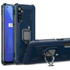 For OPPO Realme 6S Carbon Fiber Protective Case with 360 Degree Rotating Ring Holder(Blue) - 1