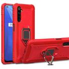 For OPPO Realme Narzo Carbon Fiber Protective Case with 360 Degree Rotating Ring Holder(Red) - 1