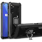 For OPPO Realme Narzo Carbon Fiber Protective Case with 360 Degree Rotating Ring Holder(Black) - 1