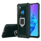 For Realme Narzo 10 Carbon Fiber Protective Case with 360 Degree Rotating Ring Holder(Green) - 1