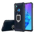 For Realme Narzo 10 Carbon Fiber Protective Case with 360 Degree Rotating Ring Holder(Blue) - 1