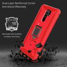For Xiaomi Redmi 9 Prime Carbon Fiber Protective Case with 360 Degree Rotating Ring Holder(Red) - 3