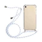 For iPhone SE 2022 / SE 2020 / 8 / 7 Four-Corner Shockproof Transparent TPU Protective Case with Lanyard(White) - 1