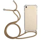 Four-Corner Shockproof Transparent TPU Protective Case with Lanyard For iPhone 8 Plus & 7 Plus(Brown Yellow) - 1