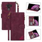 For Huawei Mate 10 Pro Zipper Multi-card Slots Horizontal Flip PU Leather Case with Holder & Card Slots & Wallet & Lanyard & Photo Frame(Wine Red) - 1