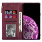 For Huawei P20 Zipper Multi-card Slots Horizontal Flip PU Leather Case with Holder & Card Slots & Wallet & Lanyard & Photo Frame(Wine Red) - 4