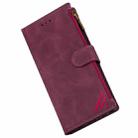 For Huawei P20 Zipper Multi-card Slots Horizontal Flip PU Leather Case with Holder & Card Slots & Wallet & Lanyard & Photo Frame(Wine Red) - 7