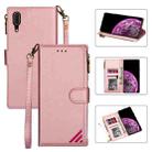 For Huawei P20 Zipper Multi-card Slots Horizontal Flip PU Leather Case with Holder & Card Slots & Wallet & Lanyard & Photo Frame(Rose Gold) - 1