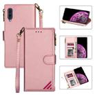 For Huawei P30 Zipper Multi-card Slots Horizontal Flip PU Leather Case with Holder & Card Slots & Wallet & Lanyard & Photo Frame(Rose Gold) - 1