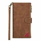 For Huawei P smart (2020) Zipper Multi-card Slots Horizontal Flip PU Leather Case with Holder & Card Slots & Wallet & Lanyard & Photo Frame(Brown) - 2
